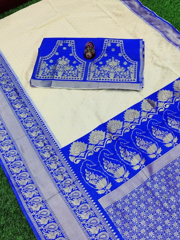 Blue_Embellished_Banarasi_Jacquard_Saree_(Blue)